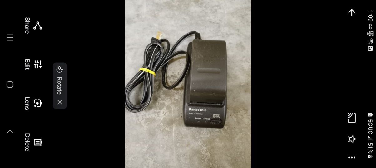 Panasonic  PV-A20 AC Adapter/battery Charger W/ Battery 