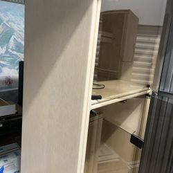 3 Section Display Case With Glass Shelves 