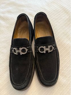 Salvatore Ferragamo Gancini Suede Loafers
