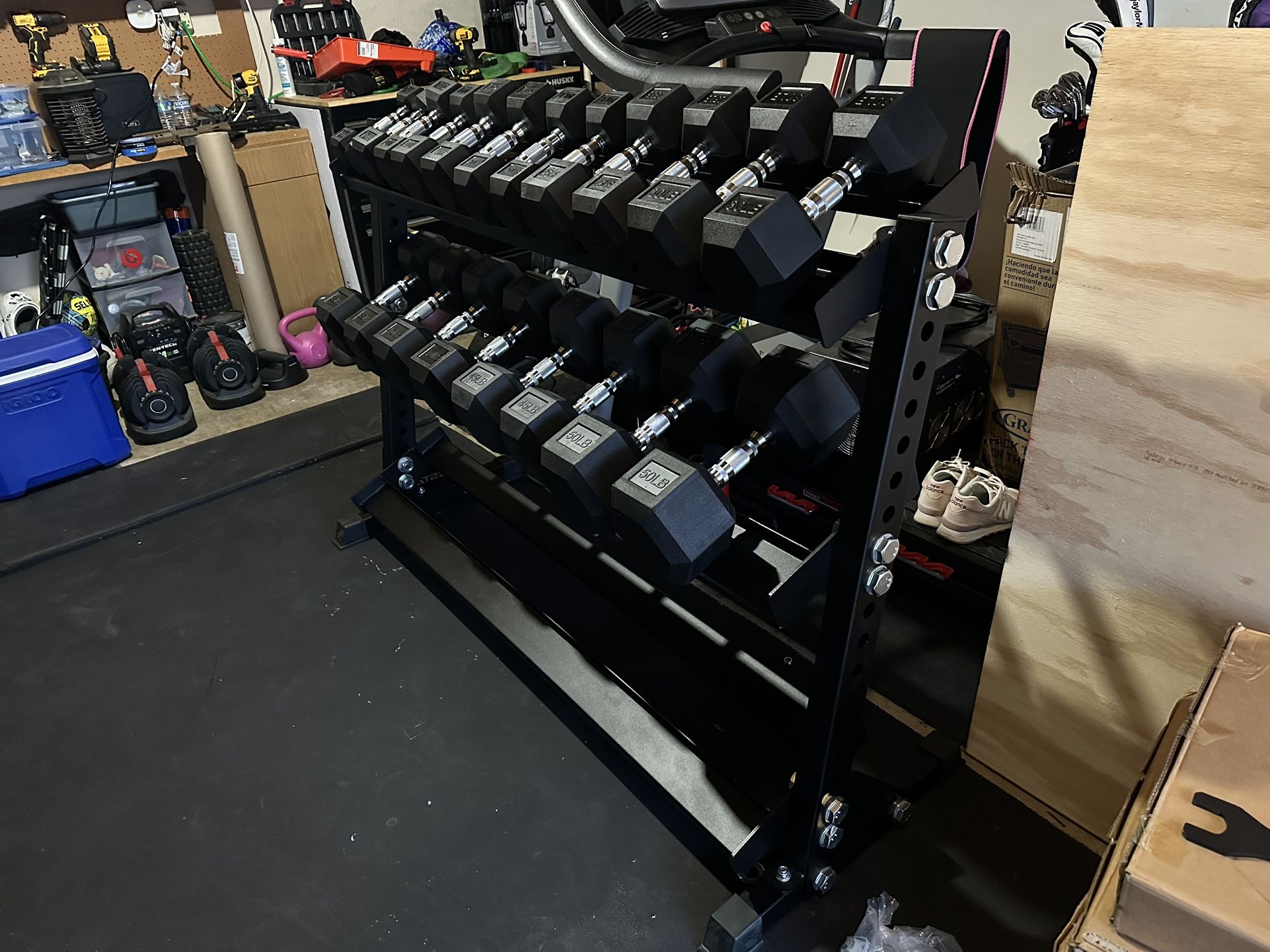 5-50lbs Dumbbells w/Rack