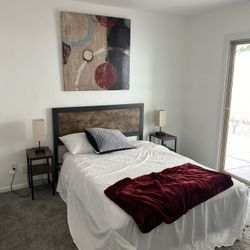 Full Bedroom Set; End Tables, Dresser, Mattress