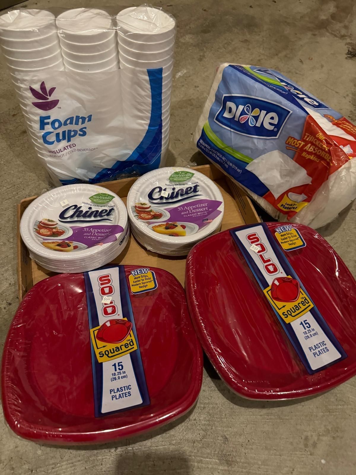 Party Bundle - Disposable Plates, Napkins, Cups