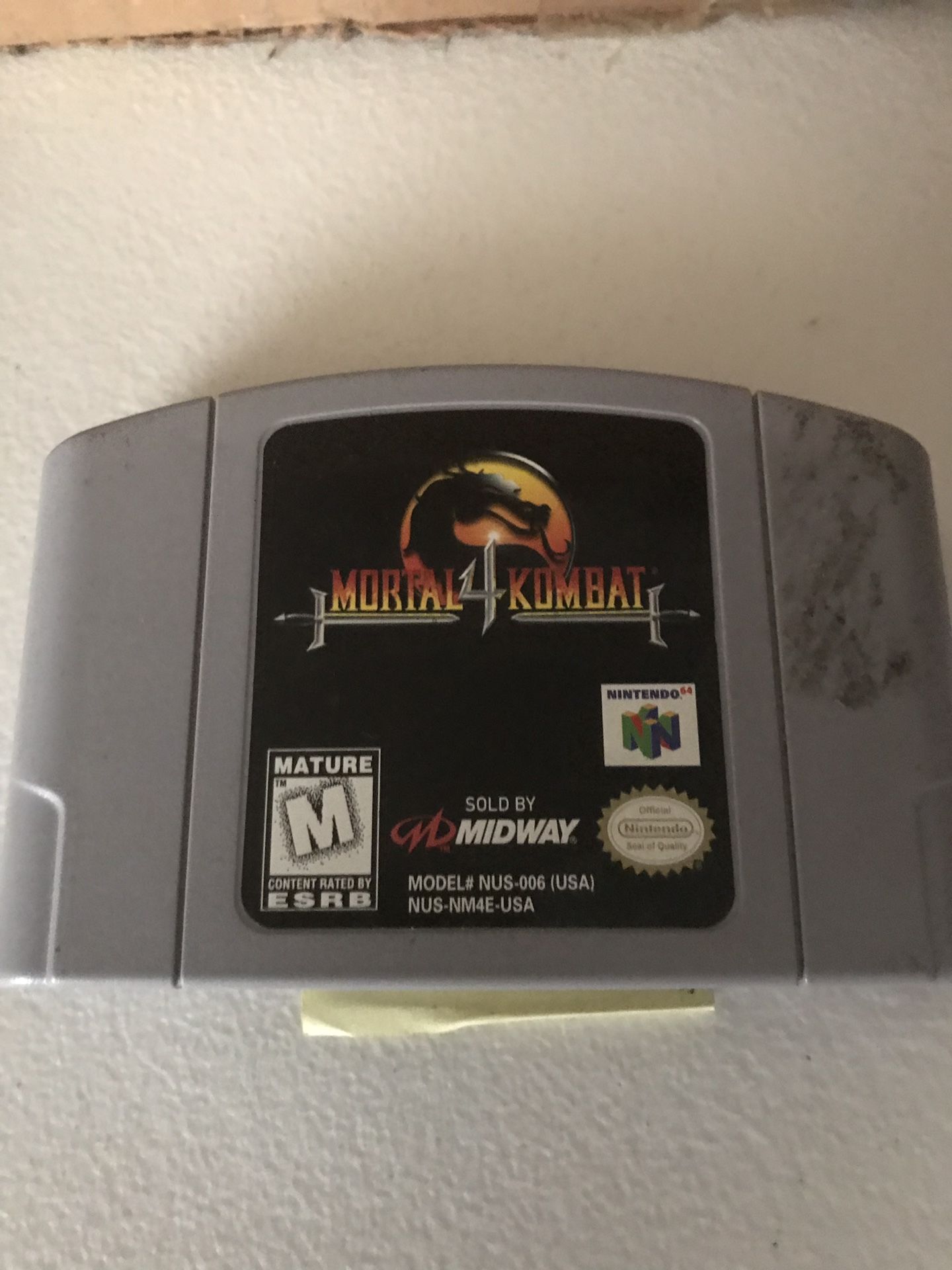 Mortal kombat 4 Nintendo 64 game