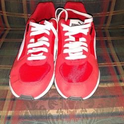 Men's Puma Trainers Graviton Size 10 Red White Shoes Sneakers 380738-09