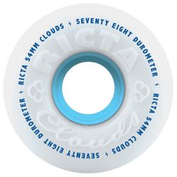 Ricta Clouds 54mm 78a Duro White Blue Core Skate Wheels 