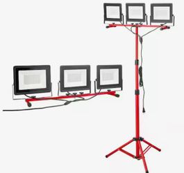 LED Work Light with Stand 21000 Lumens 3-Head Portable Camping Light with Tripod Stand 10.83 ft. Power Cord