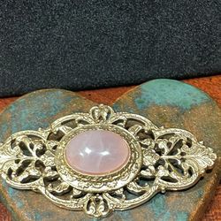 Beautiful Rose Quartz Brooch