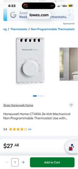 Honeywell Home CT410A 24-Volt Mechanical Non-Programmable Thermostat