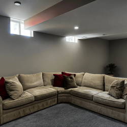 Beige Microfiber Sectional Sofa – Good Condition, 6-Seater - St. Louis, MO