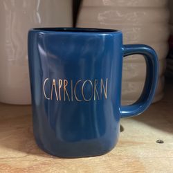 Rae Dunn “CAPRICORN” Blue Mug With Gold Lettering 