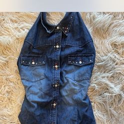 Route 66 Denim Halter Top