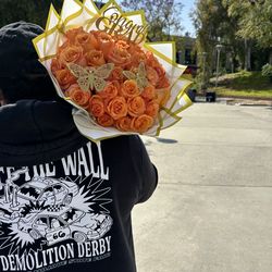 50 orange rose bouquet