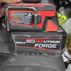Milwaukee Forge XC6.0 Battery With Spotlight Charger Adapter