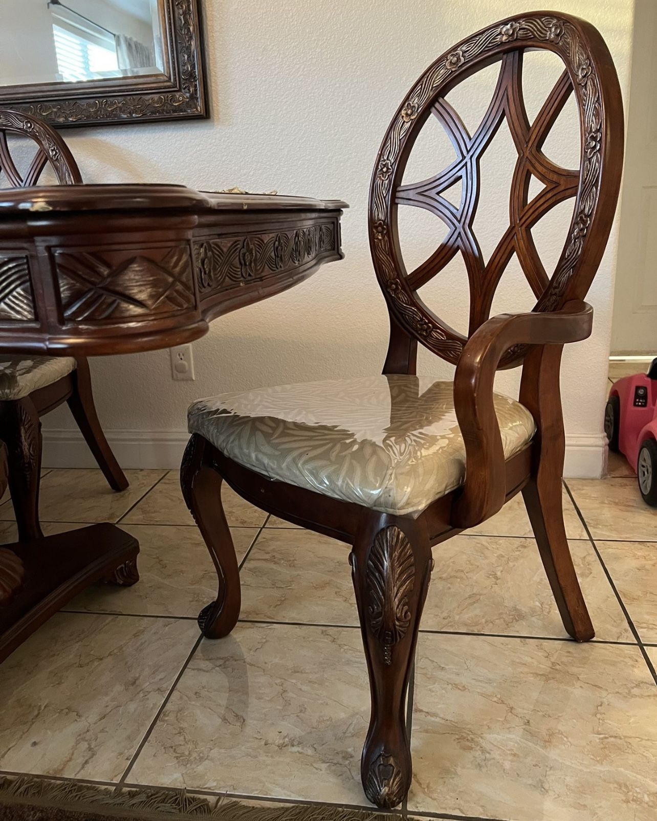 Dining Table With 6 Chairs (Wood)
