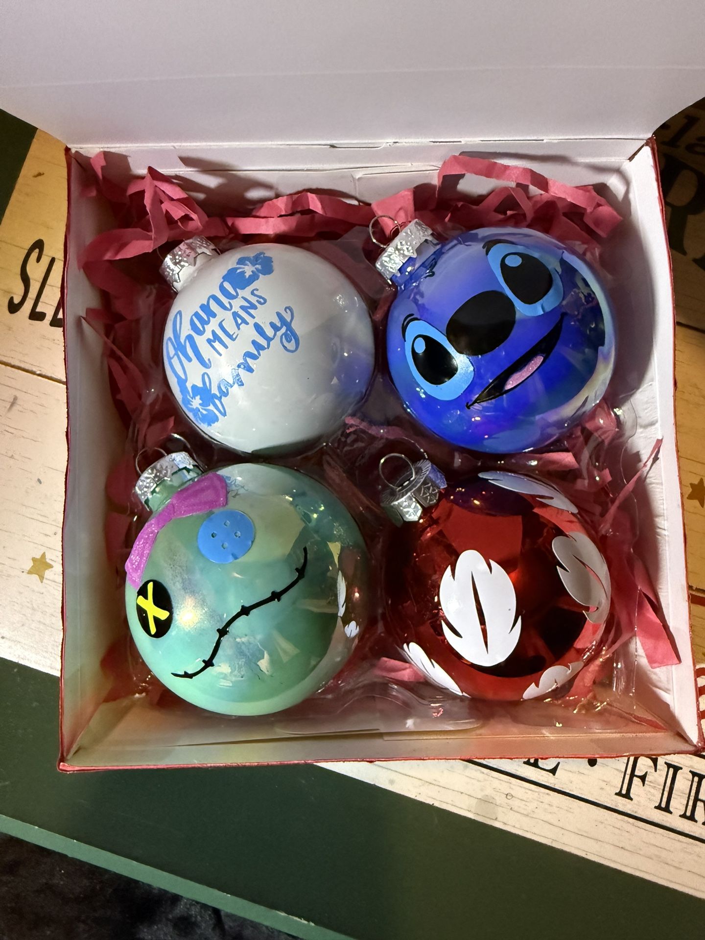 Set Of 4 “Stitch” Ornaments