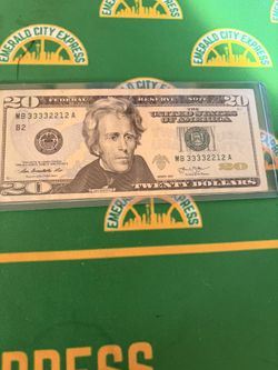 2013 20$ Dollar Fancy Serial Number Trinary, And Four Of A Kind, And Triple Note