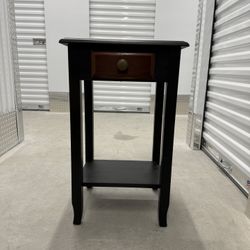 Wood Corner Table With Drawer