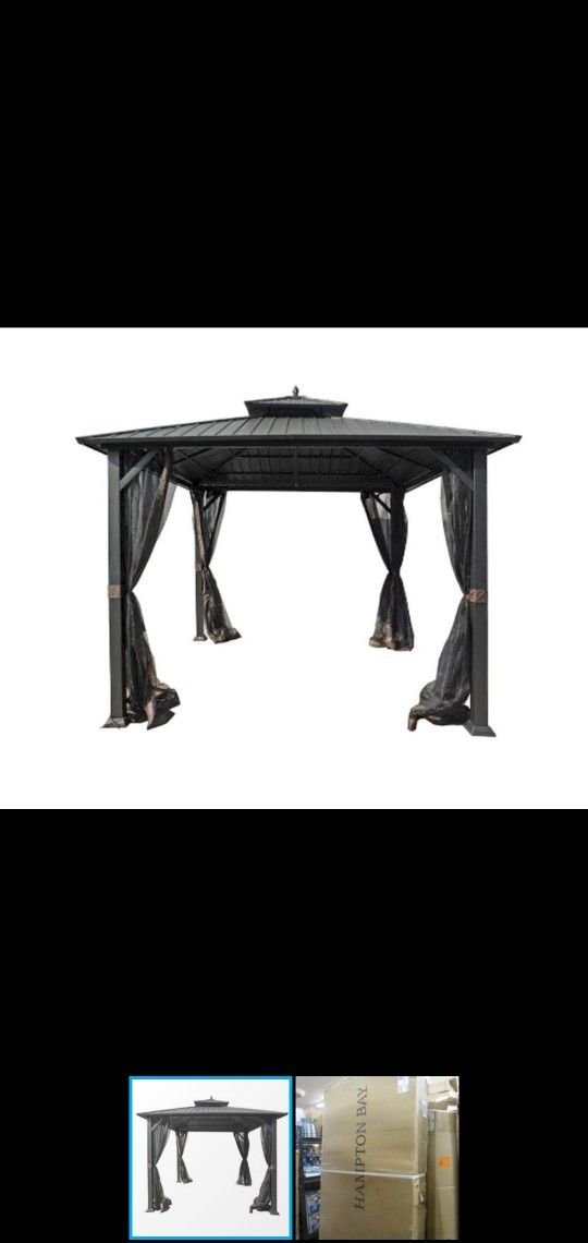 Hampton Bay HOLDEN 10X10 Aluminum Roof Gazebo