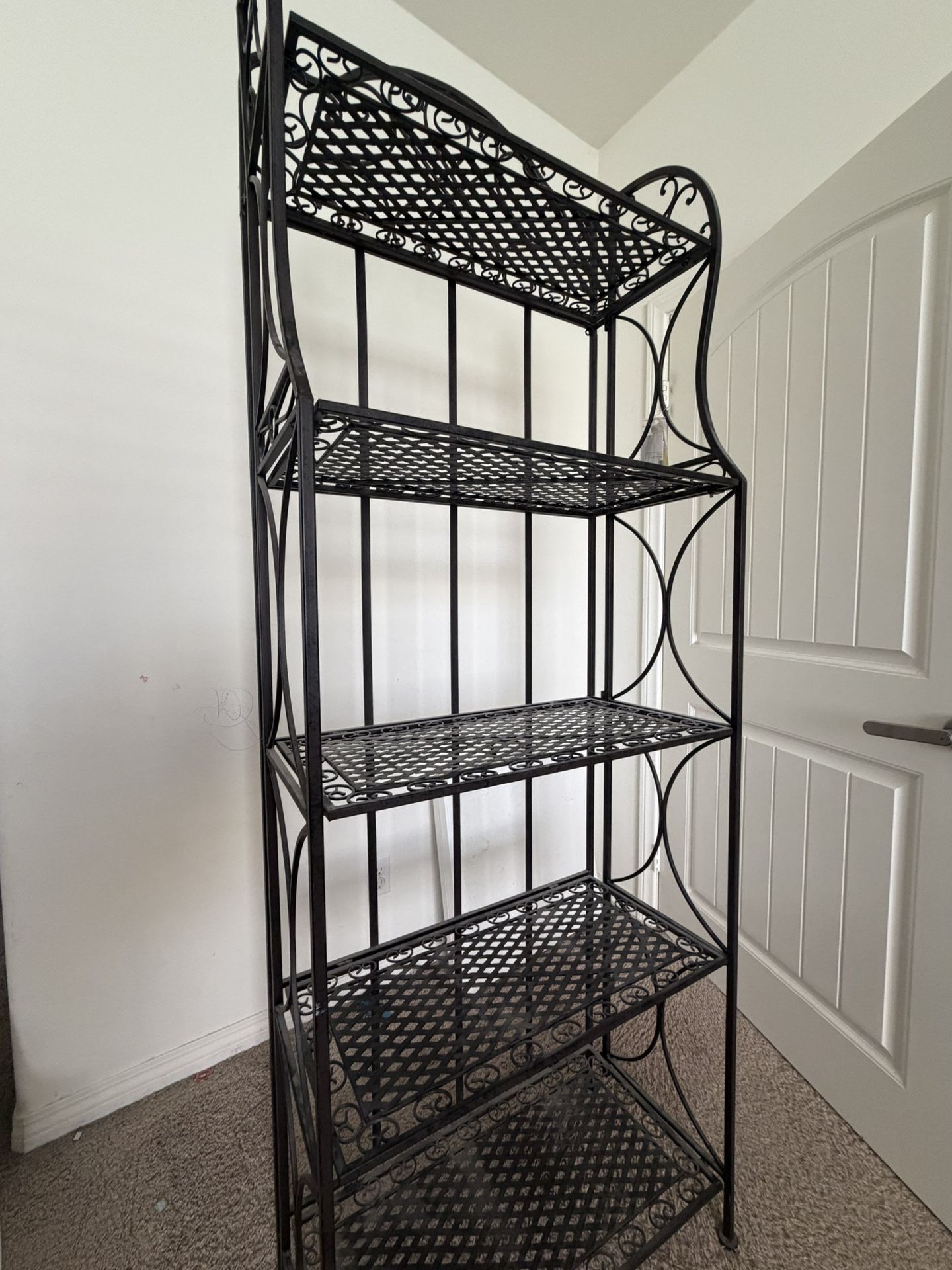 5-Tier Folding Metal Shelf Rack Indoor Outdoor Iron Plant Stand Storage