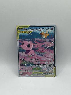 Non TCG Pokemon Mew & Dragonite Gx Tag Team Fan Art Card