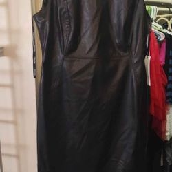 Calvin Klein black faux Leather dress size 16