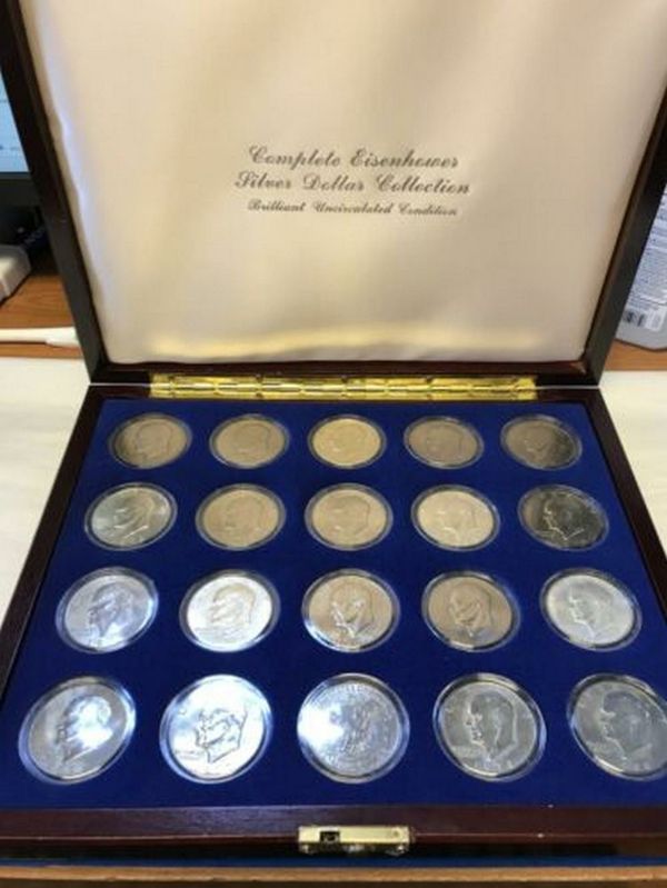 This is complete set of Eisenhower silver dollars with each being 1