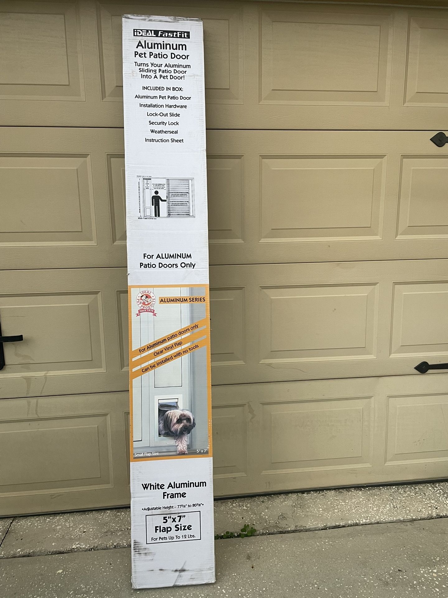🐾 NEW IN BOX – Ideal FastFit Aluminum Pet Patio Door (5”x7”)