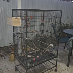 Jaula Negra Para Aves En Exelentes Condiciones