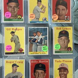 *** (116) 1958 TOPPS BASEBALL CARDS 🥎  HODGES, FOX, FURILLO, FORD, PIERSALL, LARSEN…  🥎