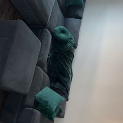 Modern Gray Sectional Sofa – $500