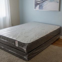 New Queen Size Orthopedic Mattress + Box Spring 