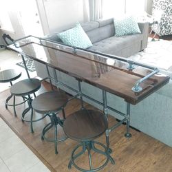 Bar table (Custom) with stools