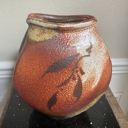  Vintage Pottery Ceramic Vase 8.5” x 6.5”