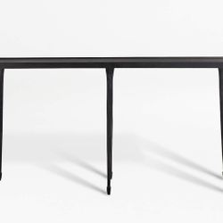 Silviano 60" Rectangular Black Iron and Steel Console Table