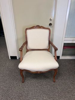 French Provincial Style  Carved Wood Accent Chair