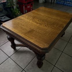 solid vintage oak wood coffee table