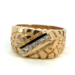 Men’s 14k Yellow Gold Diamond .25 CTW Nugget Band Ring Size 9.5 GP3124624