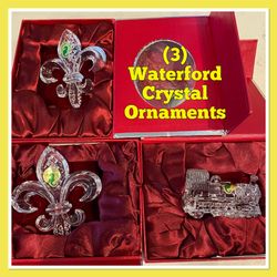 (3) Waterford Crystal Ornaments 