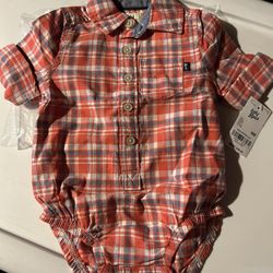 6 Mo Oshkosh Plaid Onesie