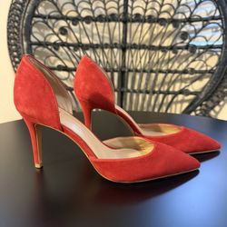 Red Suede Women's Heels