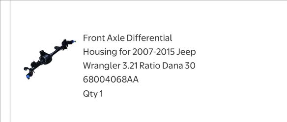 Jeep wrangler differential 2007-2015