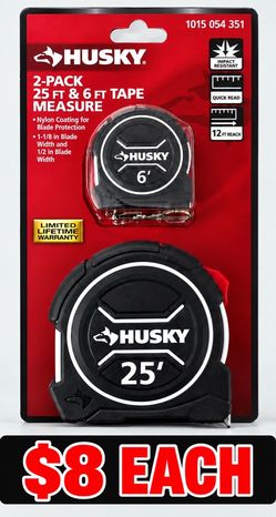 Husky 25-ft + 6-ft Tape Measure 2-Pack ā New