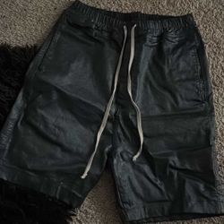 Rick Owens waxed pods shorts
