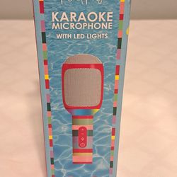 Karaoke Microphone With LED Lights Pink Girls Packed Party NEW! (Open Box)
