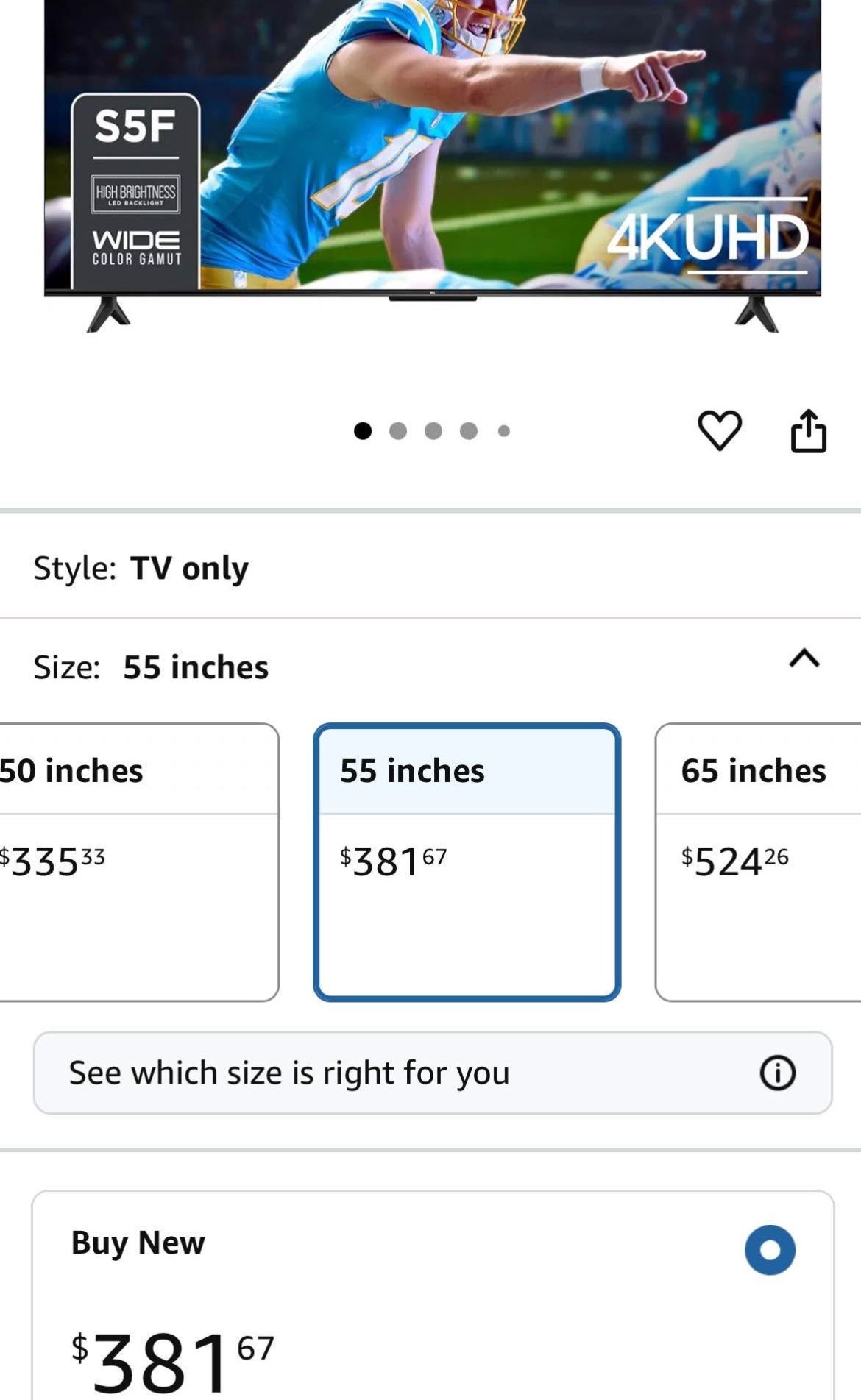 tcl 55” fire tv