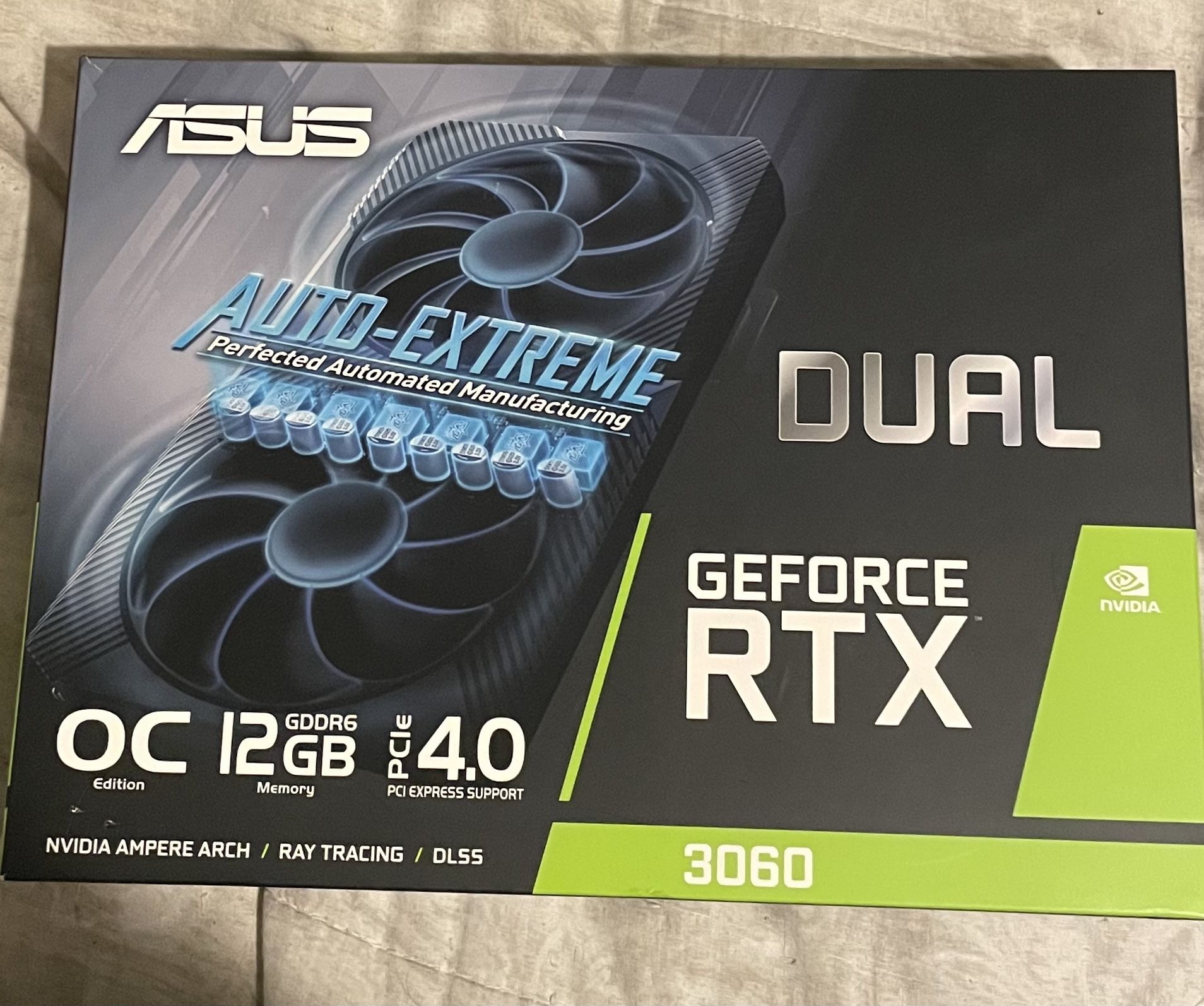ASUS - NVIDIA GeForce RTX 3060 Dual Overclock 12GB GDDR6 PCI Express 4.0 Graphics Card - Black