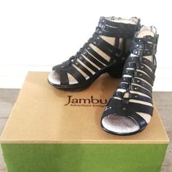Jambu 'Sugar' Black Gladiator Sandals, Size 6