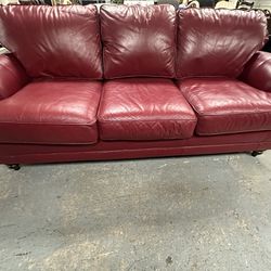 Red Leather Kincaid  Couch
