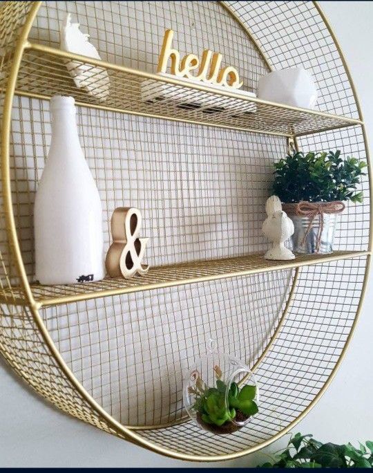 Metal Circle Shelf In Gold- By Pillowfort