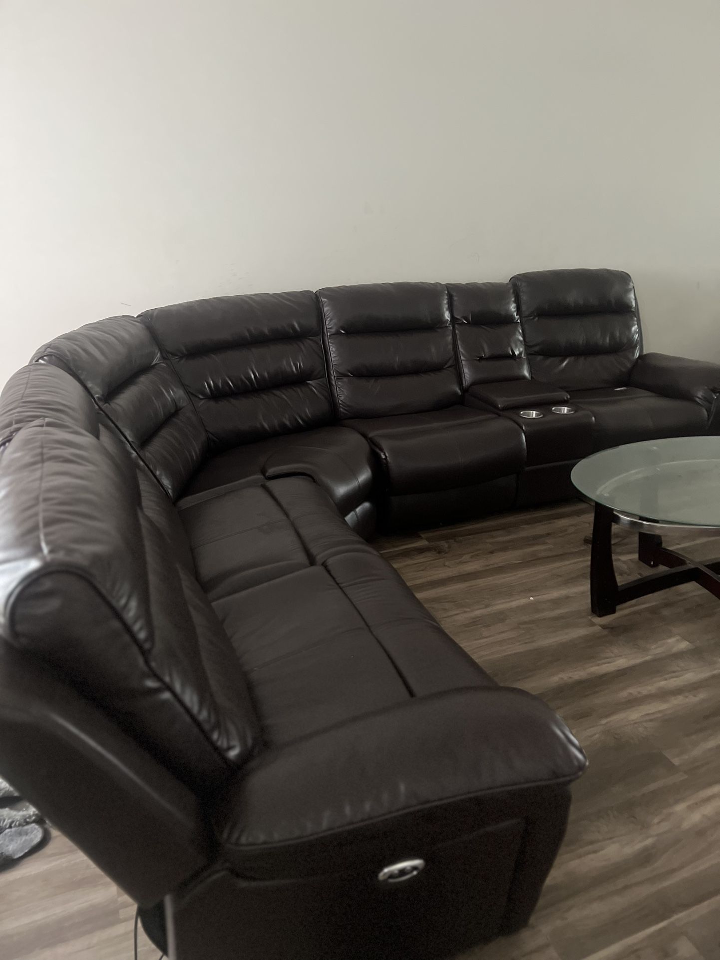 LEATHER Six Piece Sectional Two Recliner Couch 🛋️